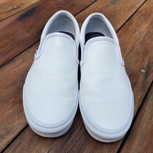 Classic Leather Vans Slip Ons
